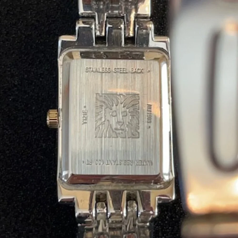 ANNE KLEIN | White Dial Crystals on each side-NEW Battery